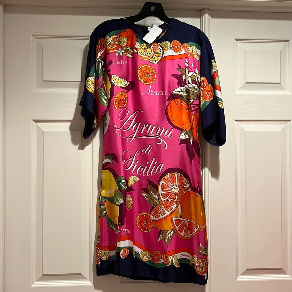Dolce & Gabbana Capri Painterly color-blocked silk minidress